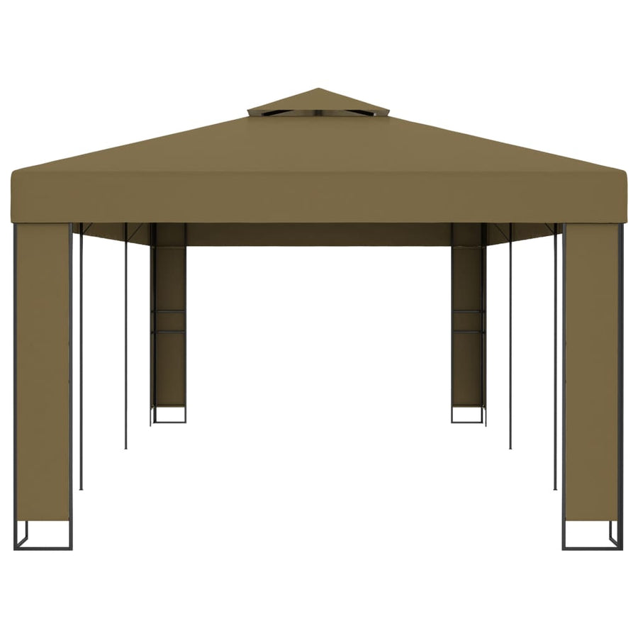 Prieel Met Dubbel Dak 180 G/M² 3X6 M Taupe 3 x 6 m