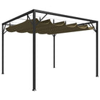 Tuinprieel 3x3 m taupe uittrekbaar dak