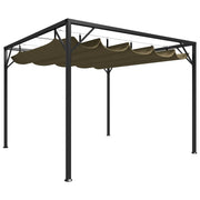 Tuinprieel 3x3 m taupe uittrekbaar dak