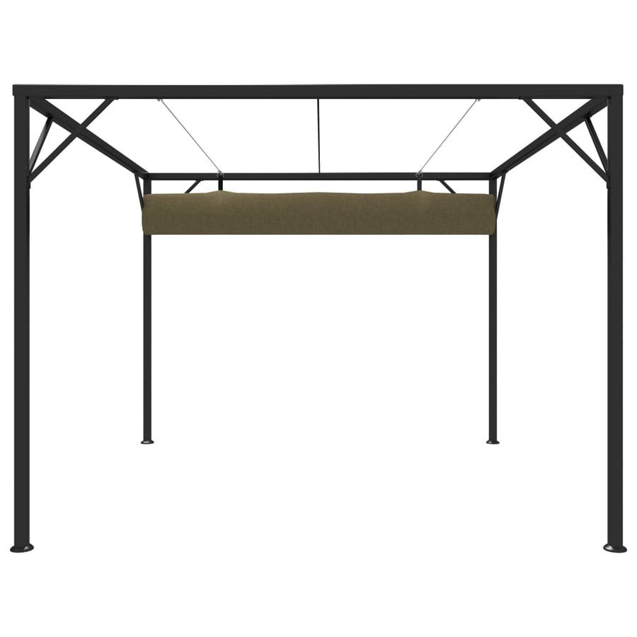 Tuinprieel Met Uittrekbaar Dak 180 G/M² 3X3 M Taupe