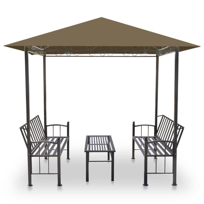 Tuinpaviljoen Met Tafel En Bankjes 180 G/M² 2,5X1,5X2,4 M Taupe