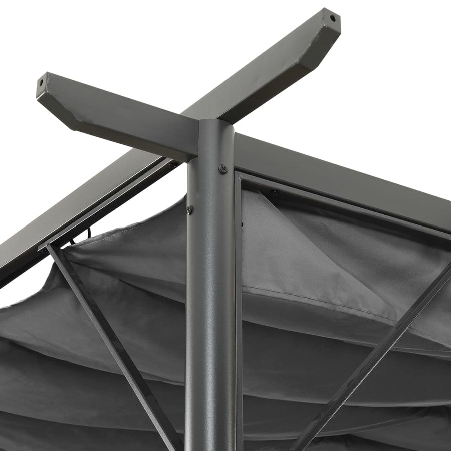 Pergola Met Uittrekbaar Dak 80 G/M² 3X3 M Staal Kleur Antraciet