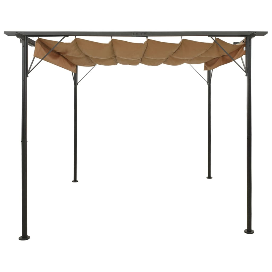 Pergola Met Uittrekbaar Dak 80 G/M² 3X3 M Staal Taupe