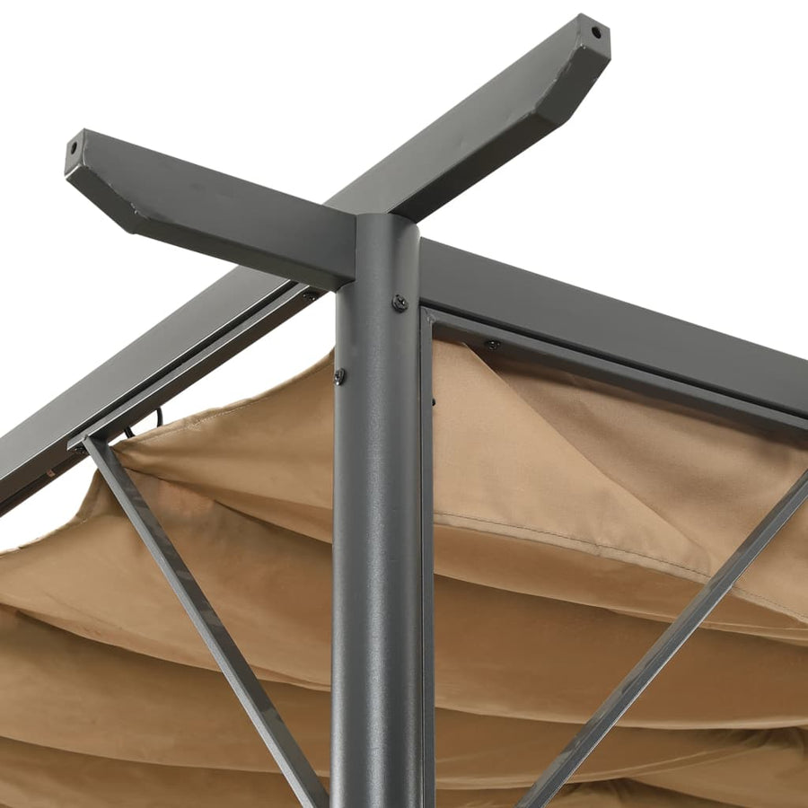 Pergola Met Uittrekbaar Dak 80 G/M² 3X3 M Staal Taupe