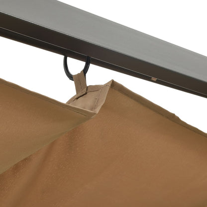 Pergola Met Uittrekbaar Dak 80 G/M² 3X3 M Staal Taupe