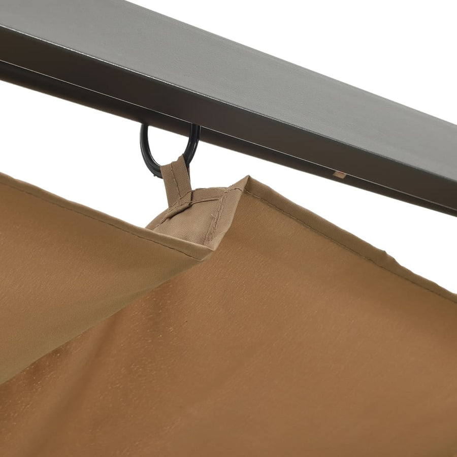 Pergola Met Uittrekbaar Dak 80 G/M² 3X3 M Staal Taupe