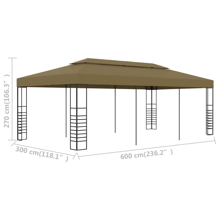 Prieel 180 G/M² 6X3X2,7 M Taupe 3 x 6 m