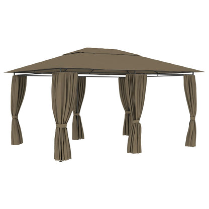 Tuinpaviljoen Met Gordijnen 180 G/M² 4X3 M Taupe
