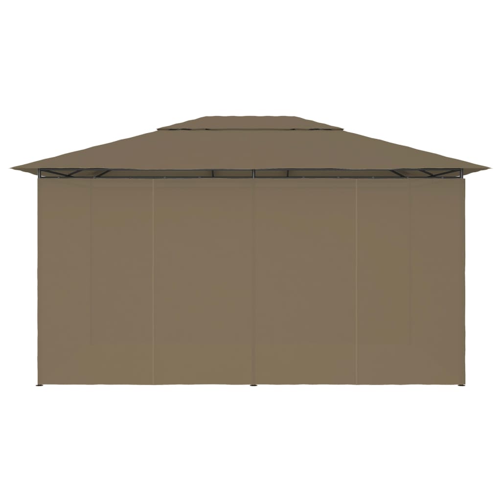 Tuinpaviljoen Met Gordijnen 180 G/M² 4X3 M Taupe