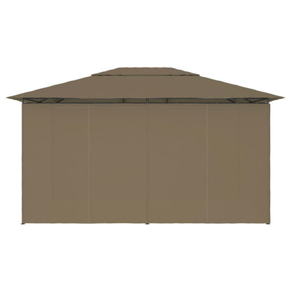 Tuinpaviljoen Met Gordijnen 180 G/M² 4X3 M Taupe
