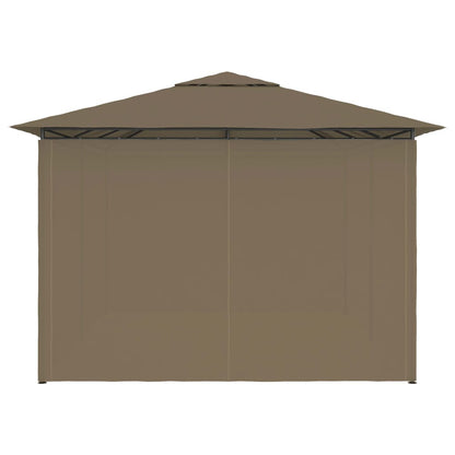Tuinpaviljoen Met Gordijnen 180 G/M² 4X3 M Taupe