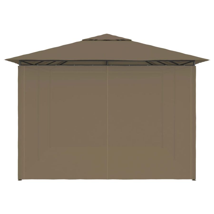 Tuinpaviljoen Met Gordijnen 180 G/M² 4X3 M Taupe