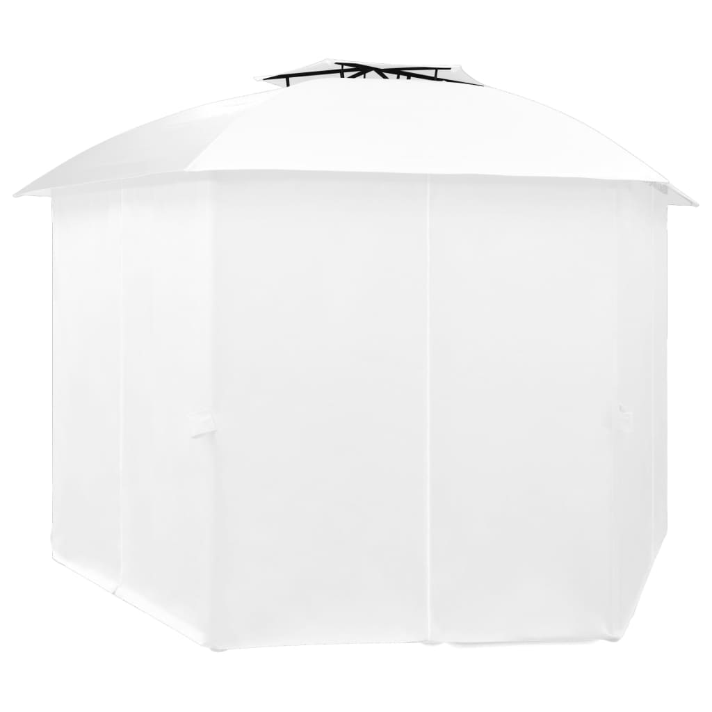 Tuinpaviljoen Met Gordijnen 180 G/M² 360X312X265 Cm Wit