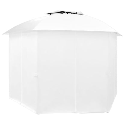 Tuinpaviljoen Met Gordijnen 180 G/M² 360X312X265 Cm Wit