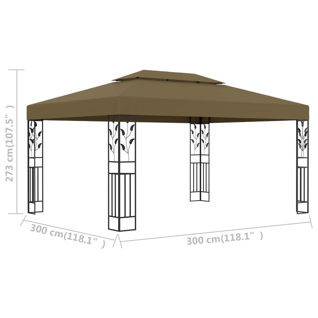 Prieel Met Dubbel Dak 180 G/M² 3X4 M Taupe