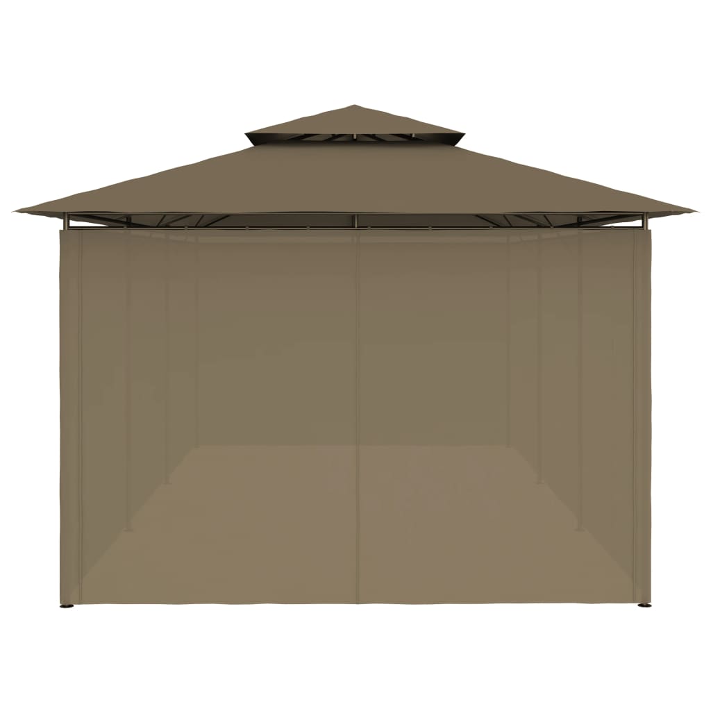 Prieel Met Gordijnen 180 G/M² 600X298X270 Cm Taupe