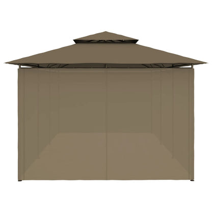 Prieel Met Gordijnen 180 G/M² 600X298X270 Cm Taupe