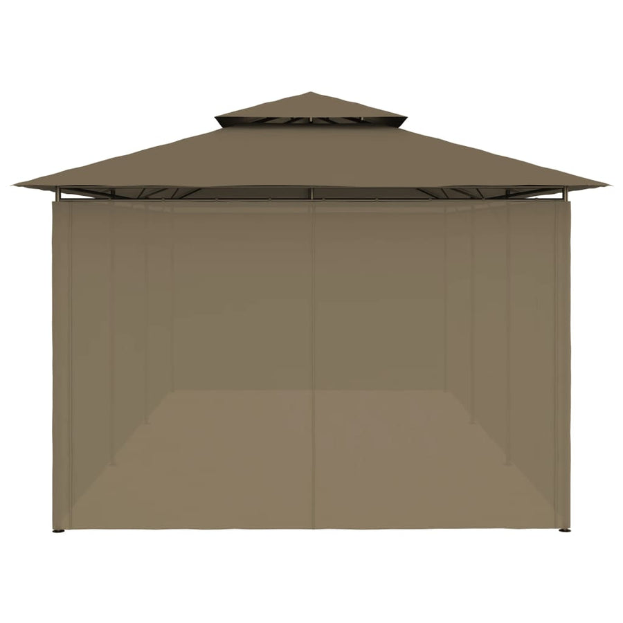 Prieel Met Gordijnen 180 G/M² 600X298X270 Cm Taupe