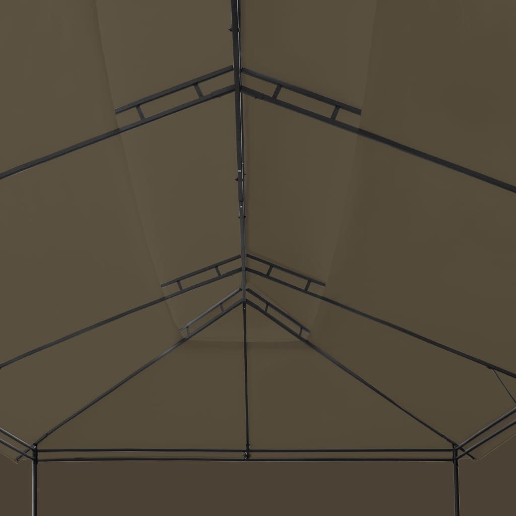 Prieel Met Gordijnen 180 G/M² 600X298X270 Cm Taupe