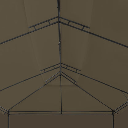 Prieel Met Gordijnen 180 G/M² 600X298X270 Cm Taupe