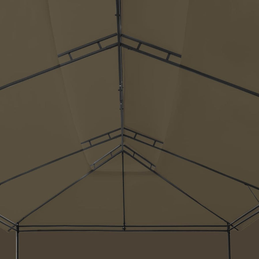 Prieel Met Gordijnen 180 G/M² 600X298X270 Cm Taupe
