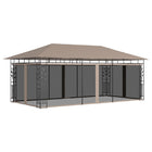 Gazebo with mosquito net 180 gsm 6x3x2.73 m taupe