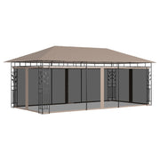Prieel 6x3x2,73 m taupe met klamboe