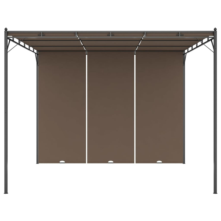 Tuinprieel Met Zijgordijn 3X3X2,25 M Taupe 3 x 3 x 2.25 m