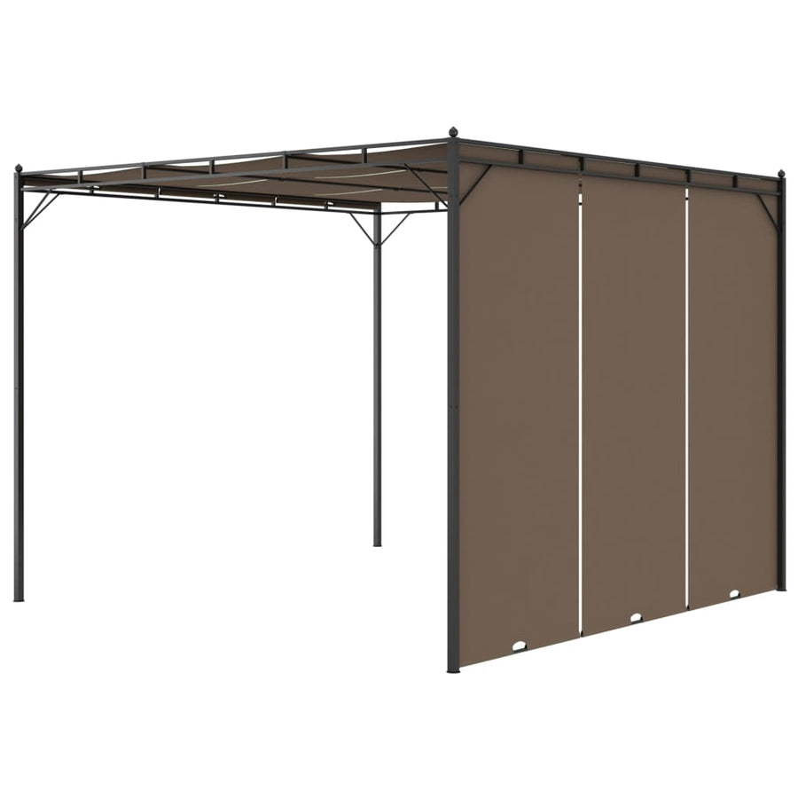 Tuinprieel Met Zijgordijn 3X3X2,25 M Taupe 3 x 3 x 2.25 m