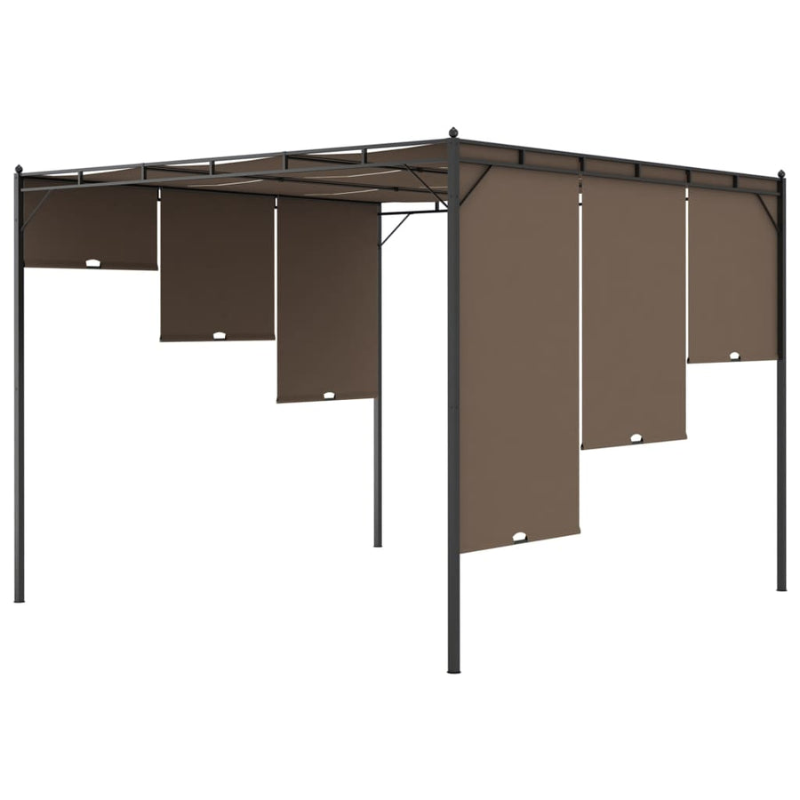 Tuinprieel Met Zijgordijn 3X3X2,25 M Taupe 3 x 3 x 2.25 m