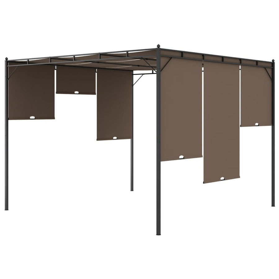 Tuinprieel Met Zijgordijn 3X3X2,25 M Taupe 3 x 3 x 2.25 m