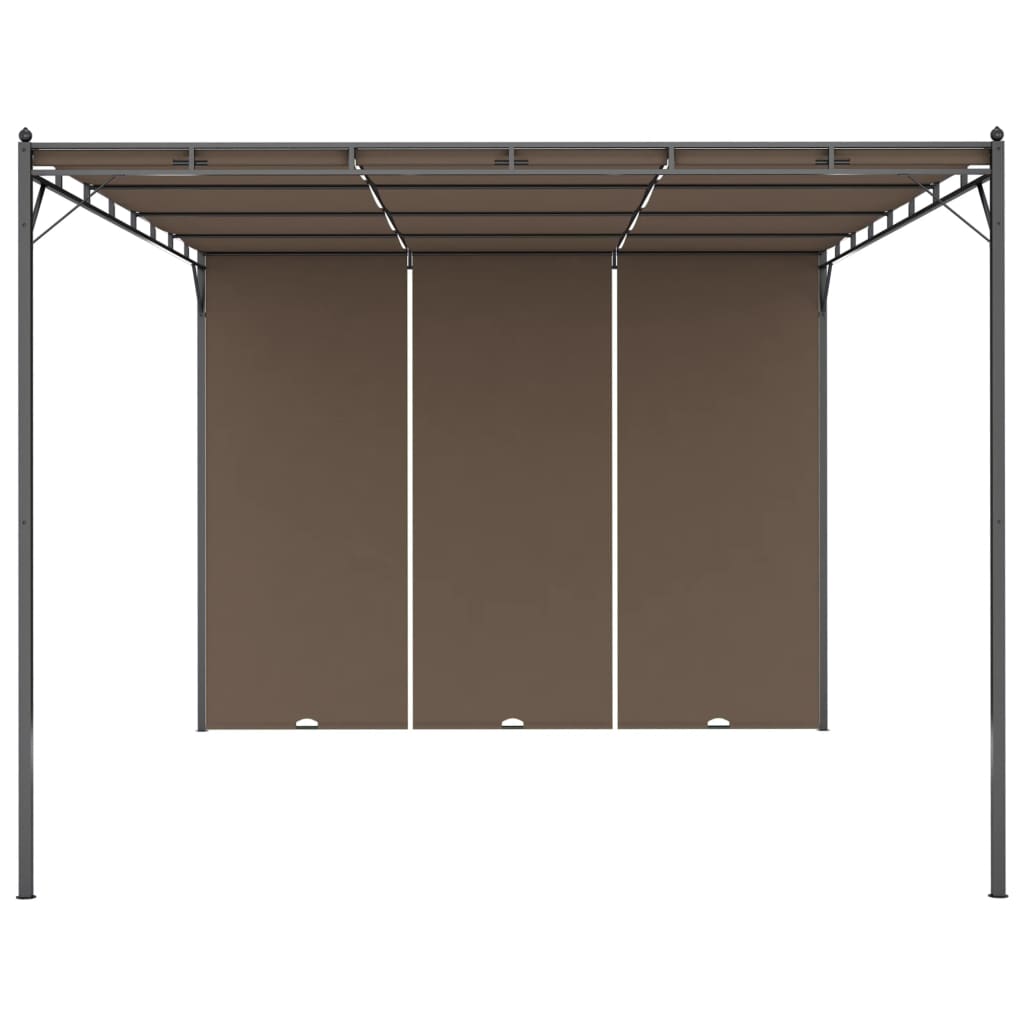 Tuinprieel Met Zijgordijn 4X3X2,25 M Taupe 4 x 3 x 2.25 m