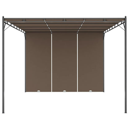 Tuinprieel Met Zijgordijn 4X3X2,25 M Taupe 4 x 3 x 2.25 m