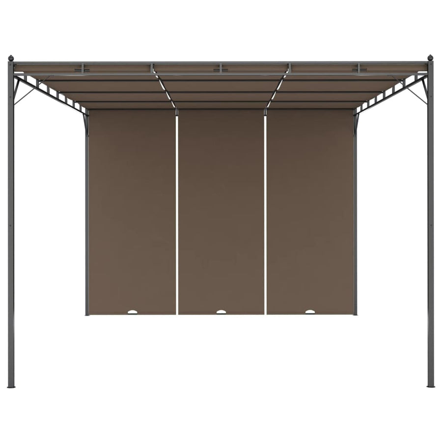 Tuinprieel Met Zijgordijn 4X3X2,25 M Taupe 4 x 3 x 2.25 m