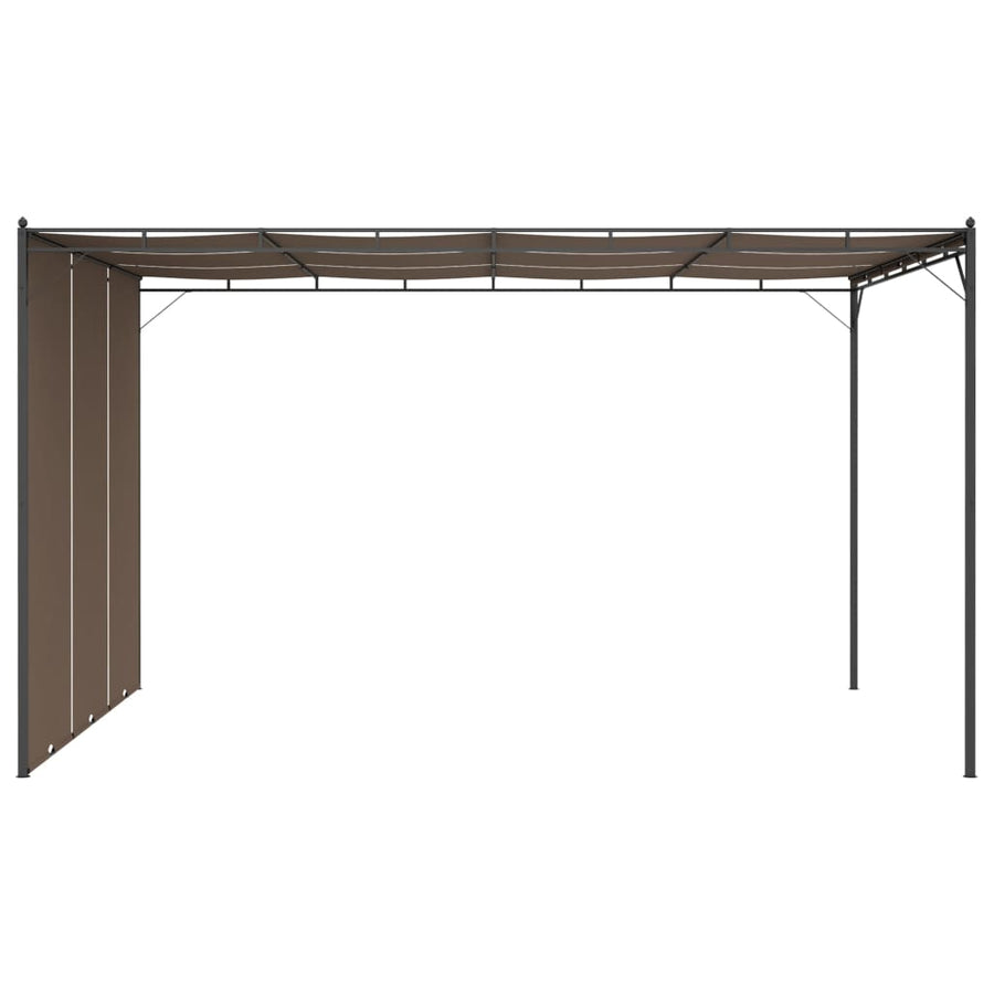 Tuinprieel Met Zijgordijn 4X3X2,25 M Taupe 4 x 3 x 2.25 m