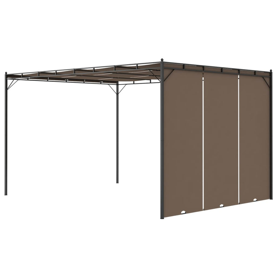 Tuinprieel Met Zijgordijn 4X3X2,25 M Taupe 4 x 3 x 2.25 m