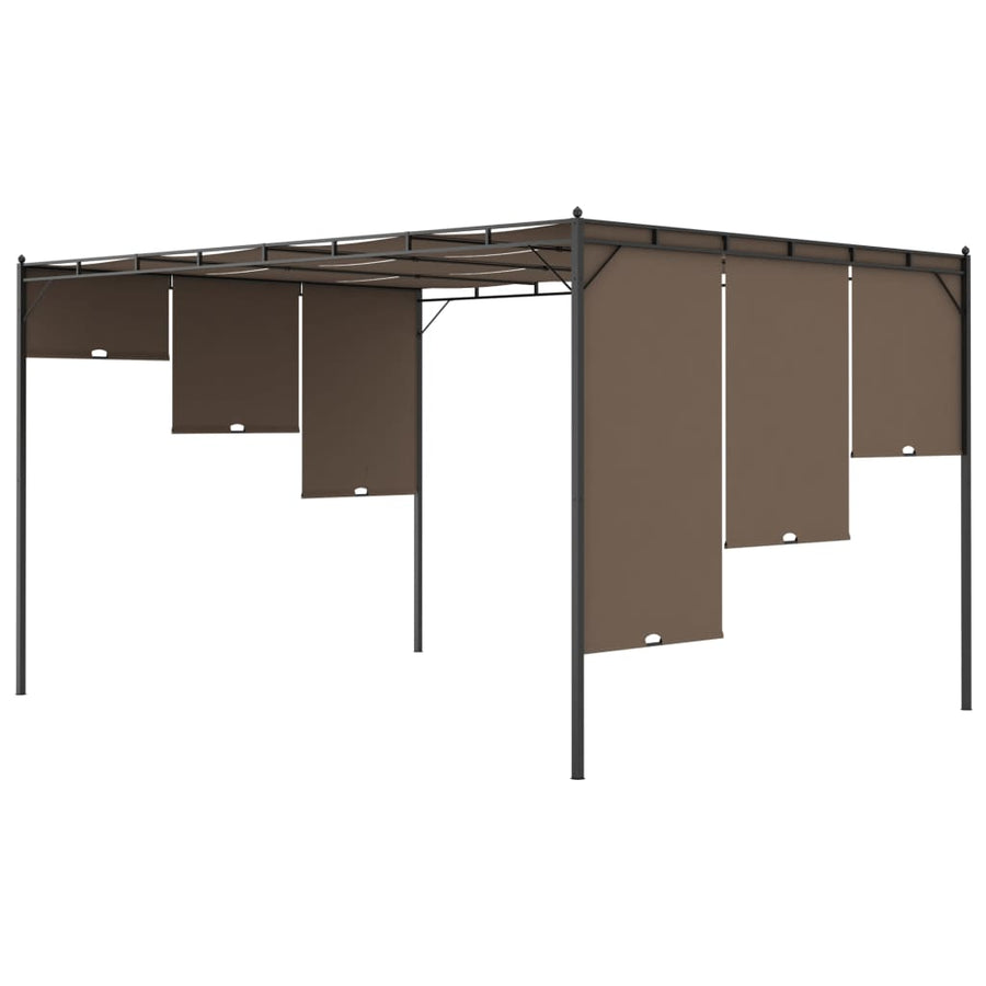 Tuinprieel Met Zijgordijn 4X3X2,25 M Taupe 4 x 3 x 2.25 m
