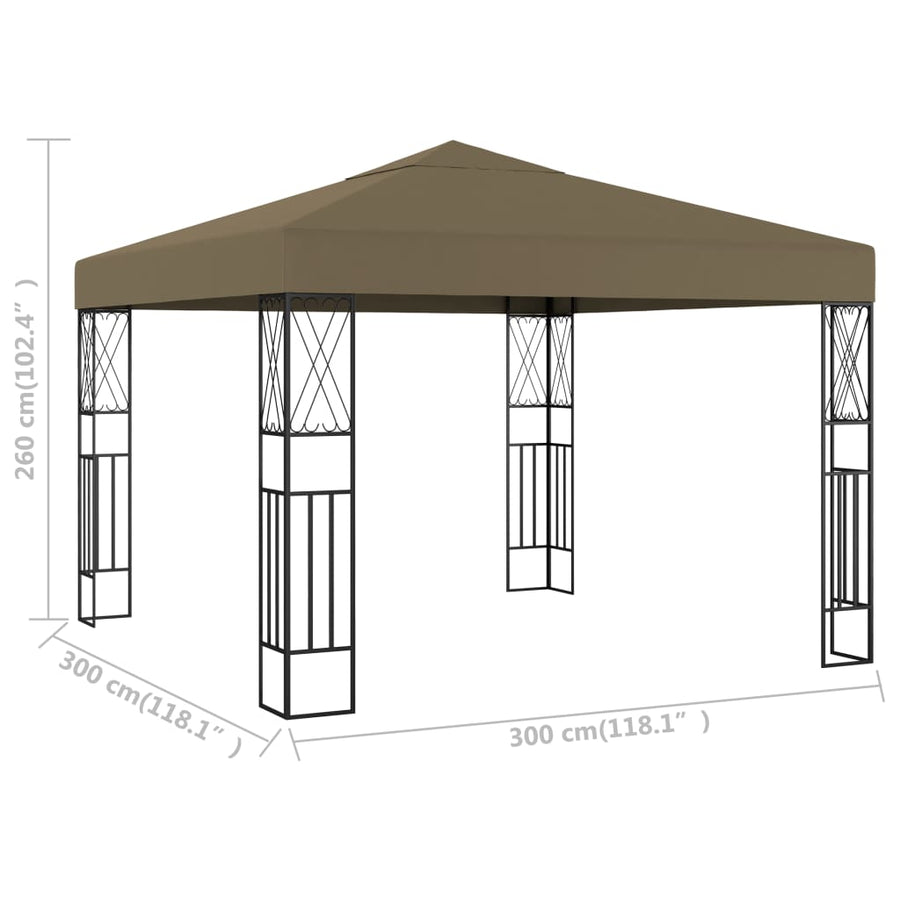 Prieel 3x3 m stof taupe