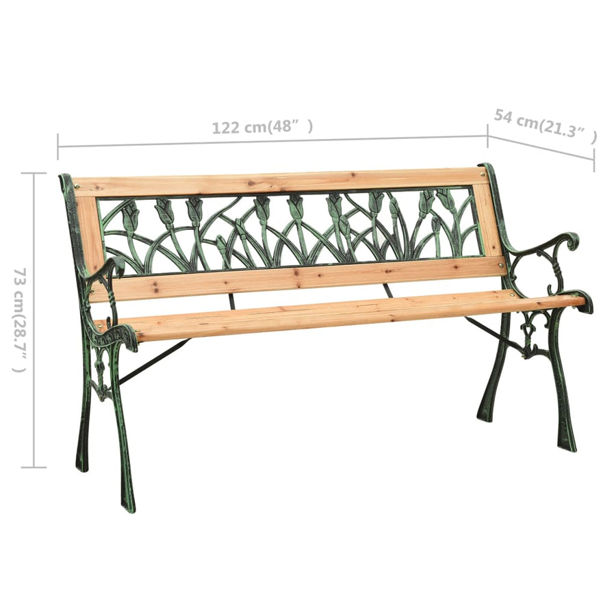 Tuinbank Gietijzer En Massief Vurenhout 122 cm Tulp