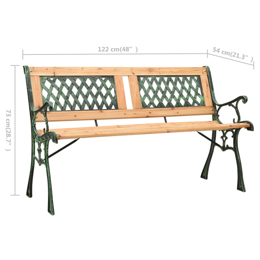 Tuinbank Gietijzer En Massief Vurenhout 122 cm Kruis