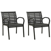 Tuinstoelen 2 st staal HKC zwart 56x60x80 cm