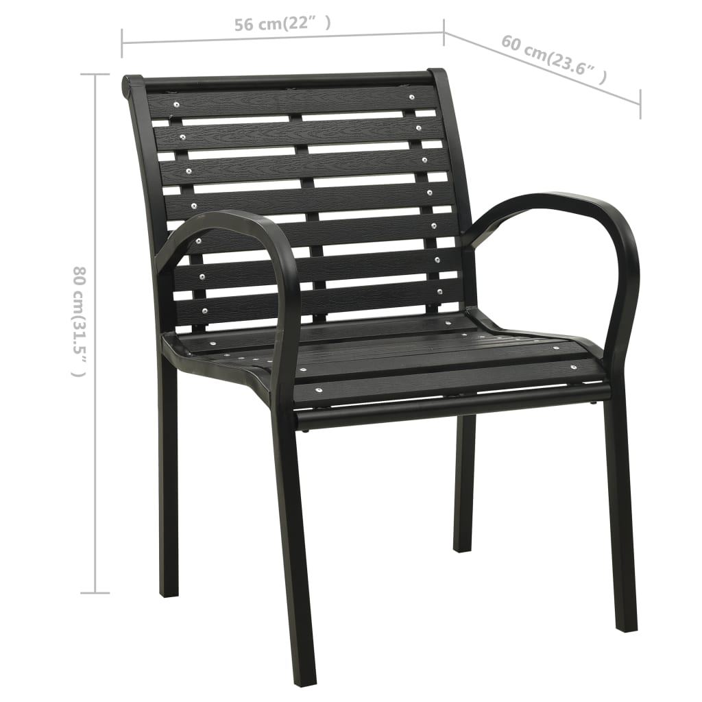 Tuinstoelen Staal En Hkc Zwart