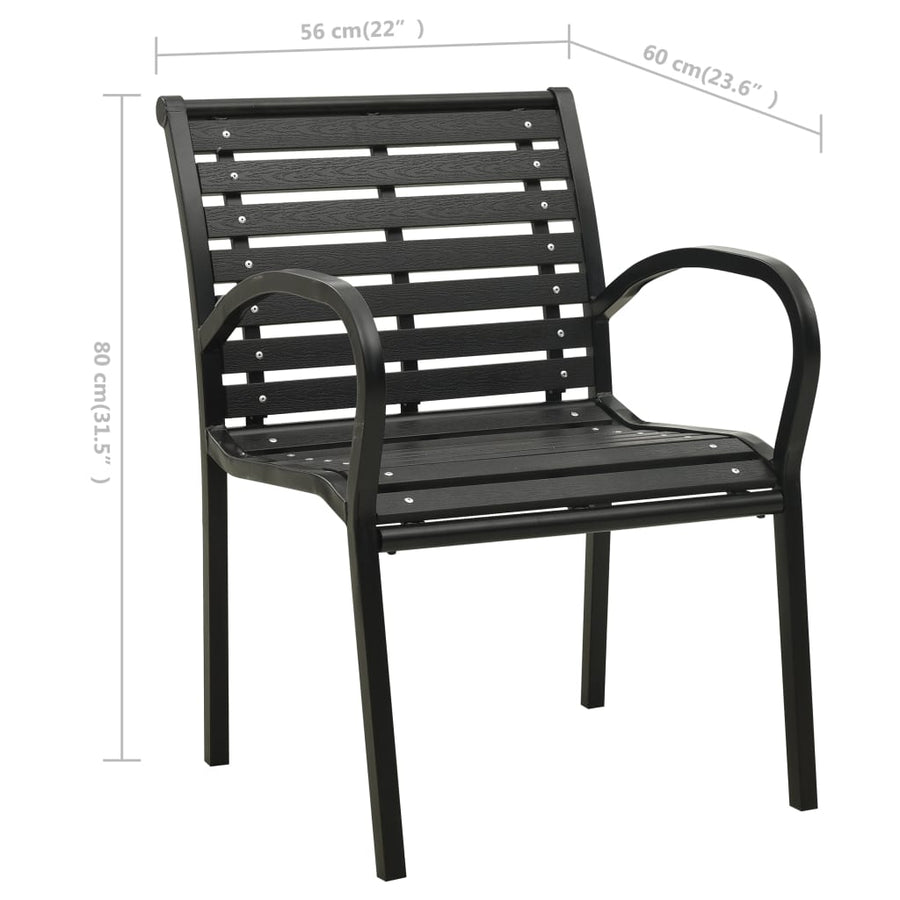 Tuinstoelen Staal En Hkc Zwart