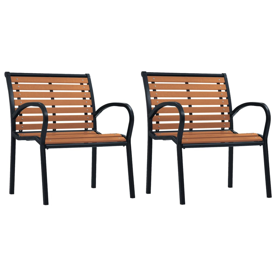 Tuinstoelen Staal En Hkc Zwart en bruin