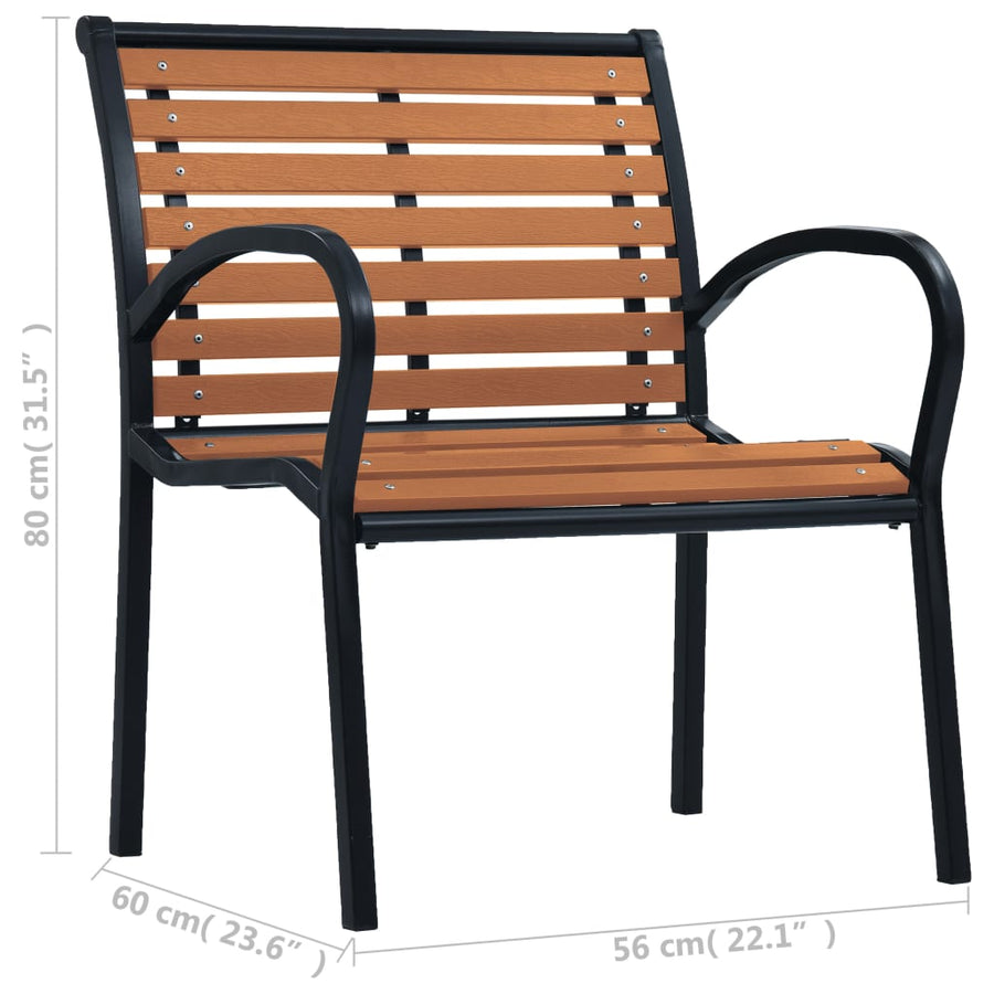Tuinstoelen Staal En Hkc Zwart en bruin