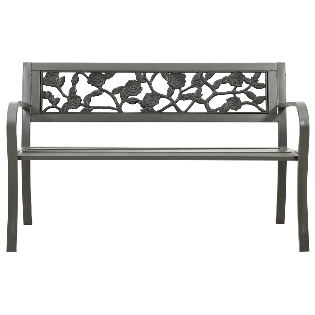 Tuinbank 125 cm staal grijs