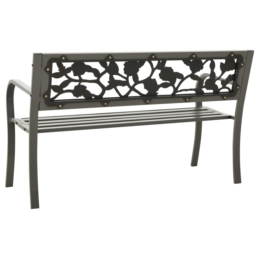 Tuinbank 125 cm staal grijs