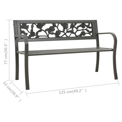 Tuinbank 125 cm staal grijs