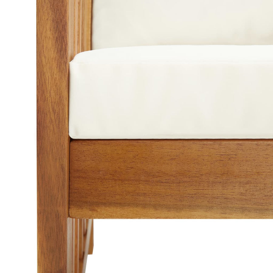 Tuinstoelen Met Kussens Massief Acaciahout Bruin en wit