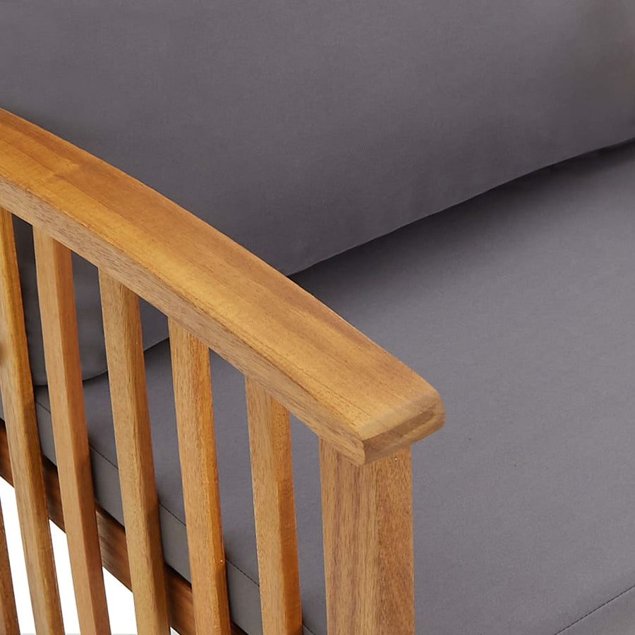 Tuinstoelen Met Kussens Massief Acaciahout Bruin en donkergrijs